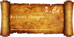 Kolozsi Csongor névjegykártya