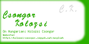 csongor kolozsi business card